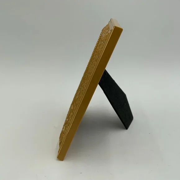 Holiday Cat Cross Stitch Framed Art, Christmas Tree, Presents 6" Tall x 5" Wide - Picture 3 of 4